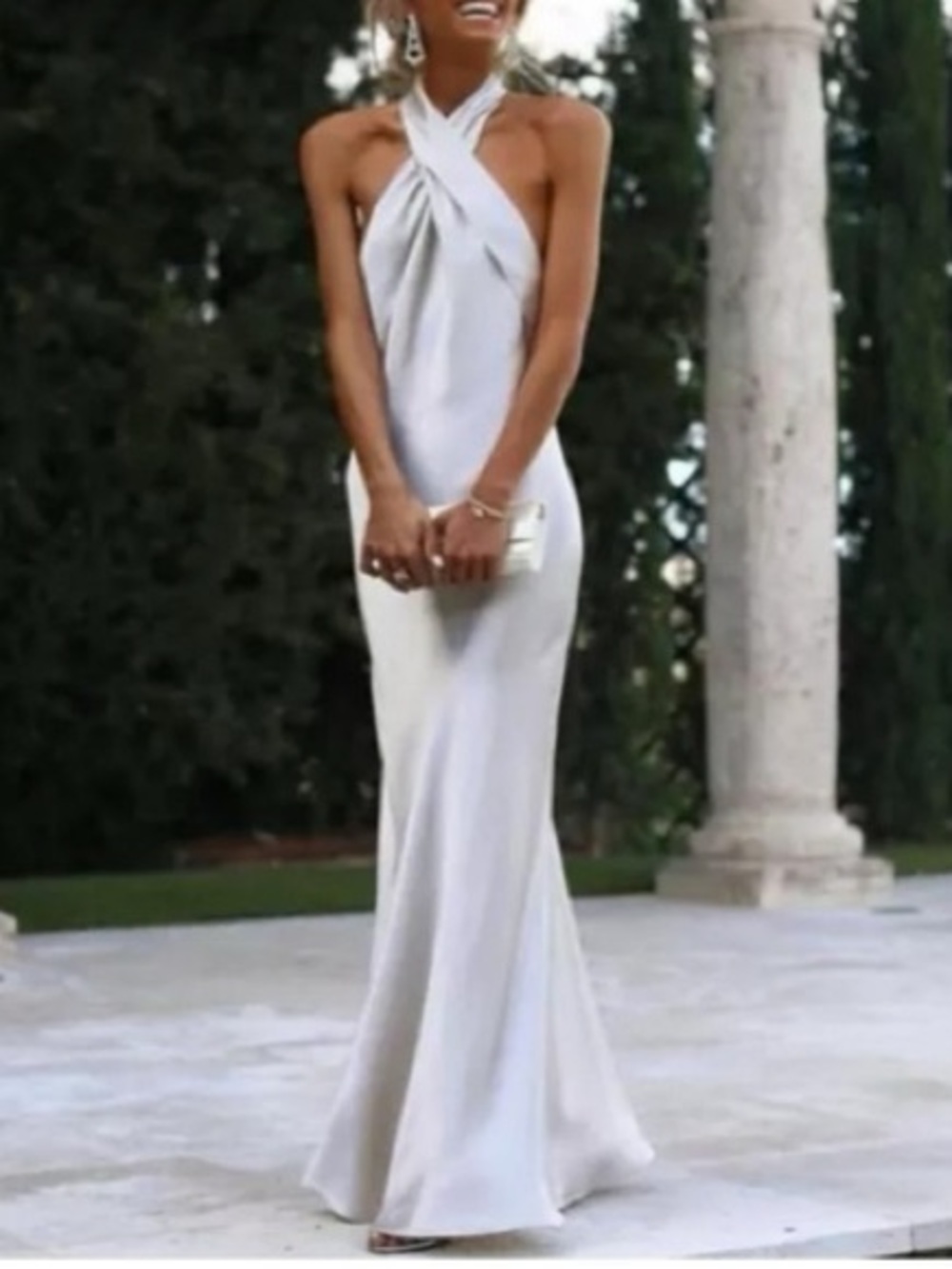 Zara Limited Edition Champagne Halter Evening/ Cocktail Dress